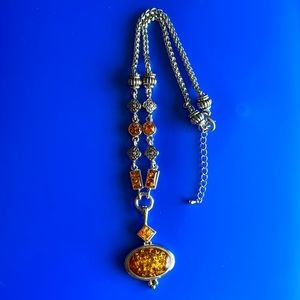 Silver & Amber Necklace